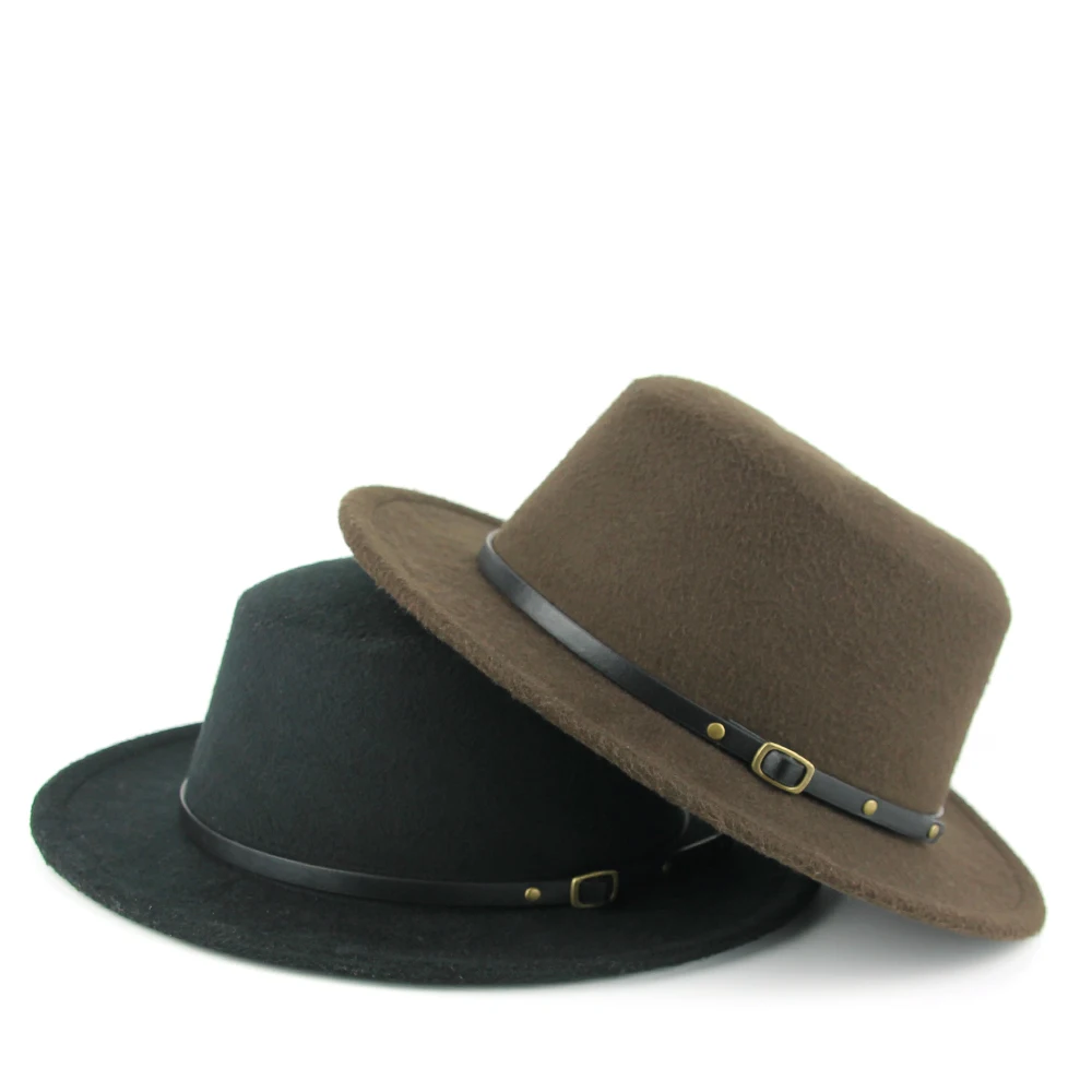 Женская Фетровая Шляпа Fedora, зимние шляпы с широкими полями, осенняя мода, церковная женская имитация шерсти, мужская шляпа-котелок, Панама, сомбреро, Кепка