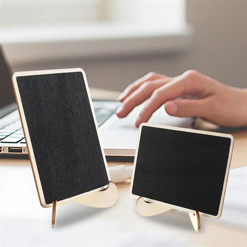 Wooden Chalkboard 10pcs Mini Rectangle Chalkboards with Support for Message Board Signs