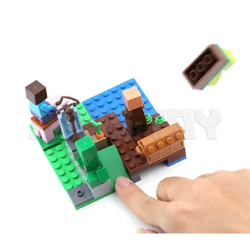 4IN1 The Melon Farm Building Blocks With Steve Villager Witch Action Figures Compatible 21138 My World Brick Set Gifts Toys 4IN1 The Melon Farm Building Blocks With Steve Villager Witch Action Figures Compatible 21138 My World Brick Set Gifts Toys