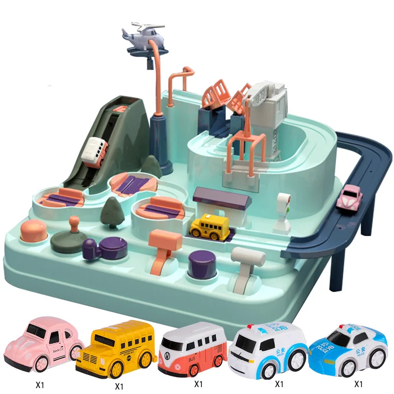 

Small Train Track Big Adventure Suit Macarons Car Children Intellectual Development Parent-child Puzzle Interactive Toys