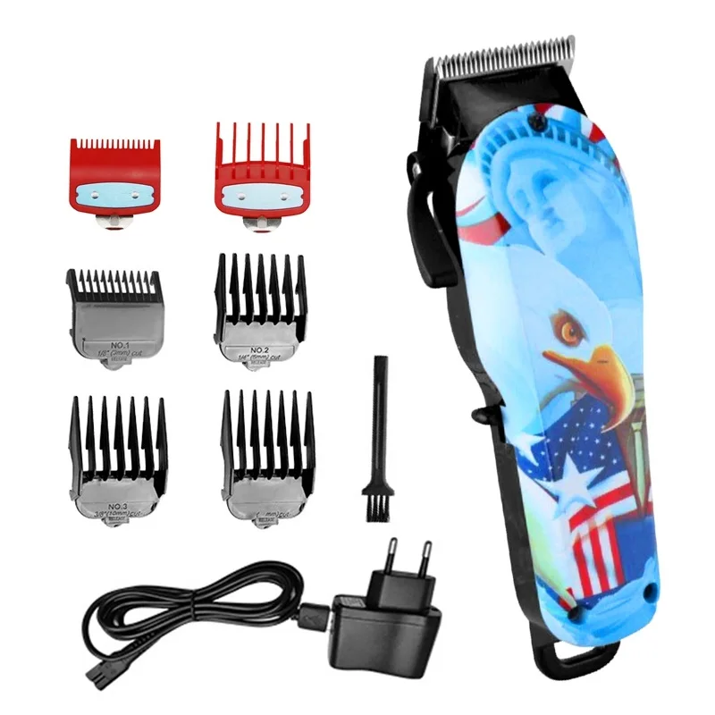 6 combs Профессиональная Парикмахерская Машинка для стрижки волос, регулируемый триммер для волос для мужчин, перезаряжаемая электрическая машинка для стрижки волос, инструмент для стрижки волос - Цвет: 6 combs