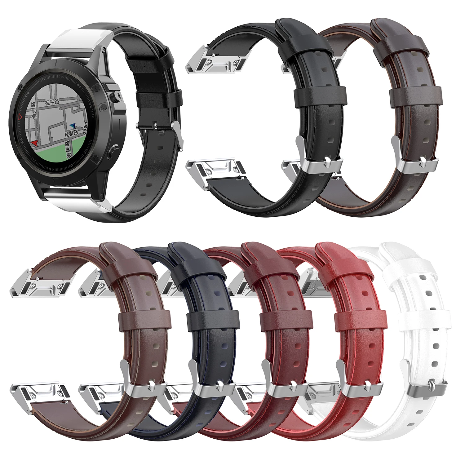 Для Garmin Fenix6S водонепроницаемый влагостойкий кожаный ремешок в деловом стиле для Garmin без деформации быстросъемный масляный воск кожаный ремешок