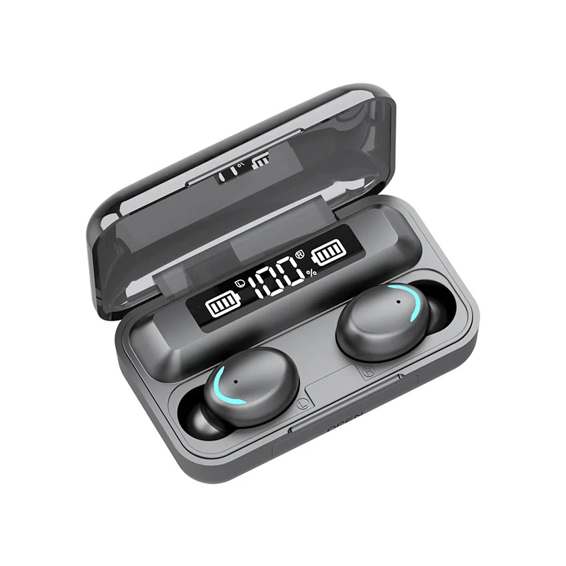 F9-5 Black TWS 5,0, Bluetooth наушники, беспроводные наушники, стерео наушники-вкладыши, гарнитура, громкая связь с 1200 мАч, Дополнительный внешний аккумулятор для iPhone - Цвет: F9-5 Black