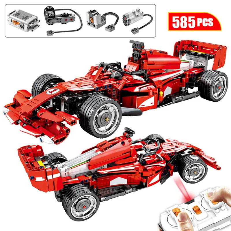 

585PCS City DIY Remote Control Racing Car Bricks Legoing Technic RC F1 Equation Car Model Building Blocks Toys For Children Gift