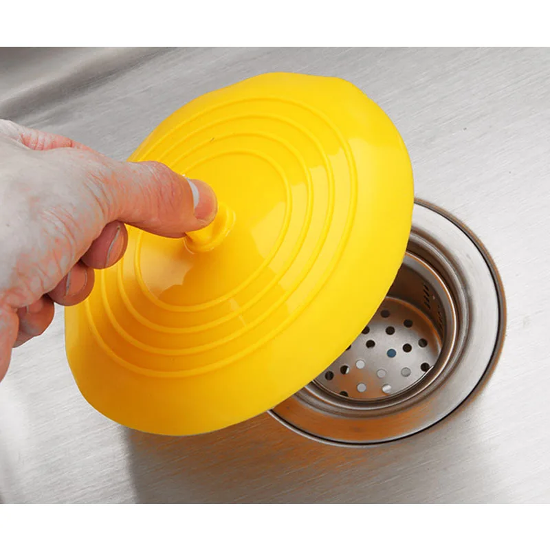 

Circle Silicone Sink Strainer Filter Water Floor Drain Hair Bathtub Plug Bathroom Kitchen Cute Deodorant Stopper F22
