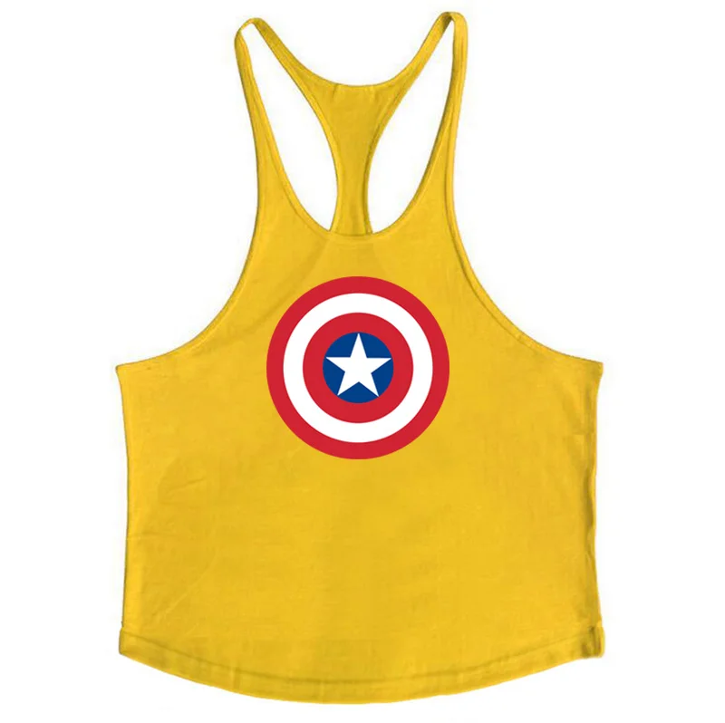 yellow 88 Muscleguys Спортивная одежда для бодибилдинга майка мужская для фитнеса мужская майка для мускулистых мужчин Y back майка без рукавов Спортивное трико - Цвет: yellow 88
