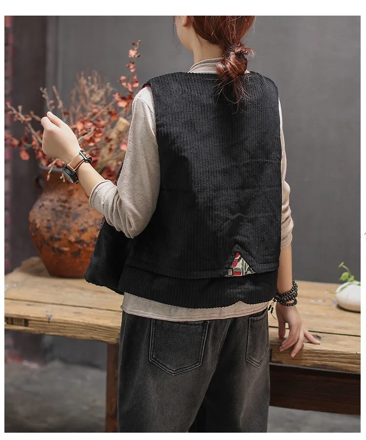 Max LuLu Winter Fashion Korean Ladies Punk Clothes Womens Sleeveless Corduroy Vest Vintage Oversized Waistcoats Padded Coat