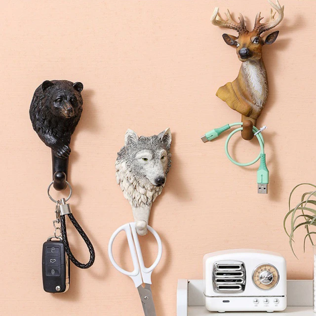 Acheter Animal cerf cerf tête bois crochet mur cintre porte-vêtements  porte-clés décor à la maison