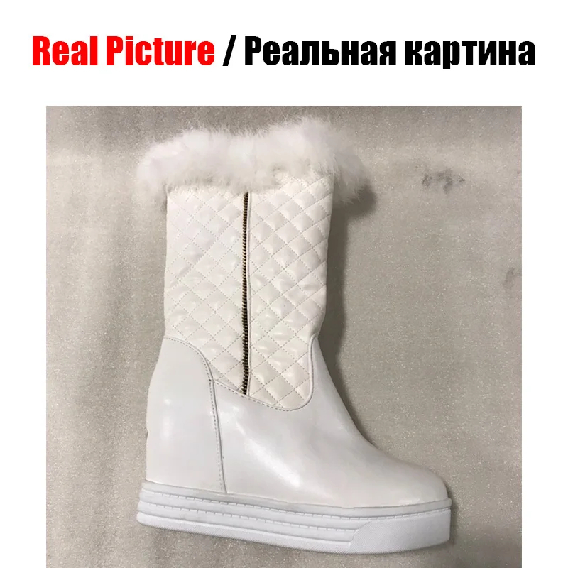 DORATASIA/Большие размеры 34-43, женские зимние сапоги, увеличивающие рост г. Женские теплые меховые сапоги до середины икры на платформе женская обувь