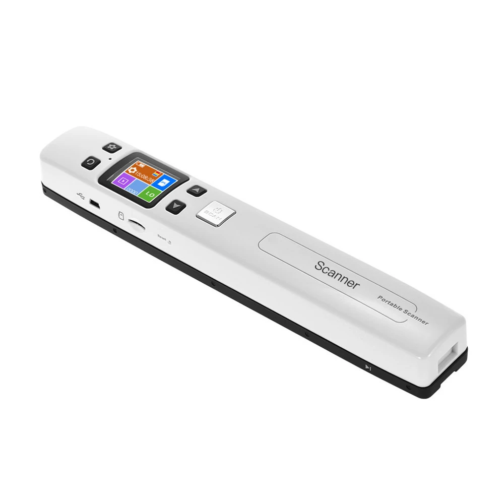 Wifi 1050DPI High Speed Portable Wand Document & Images Scanner A4 Size JPG/PDF Formate LCD Display for Business Reciepts Books