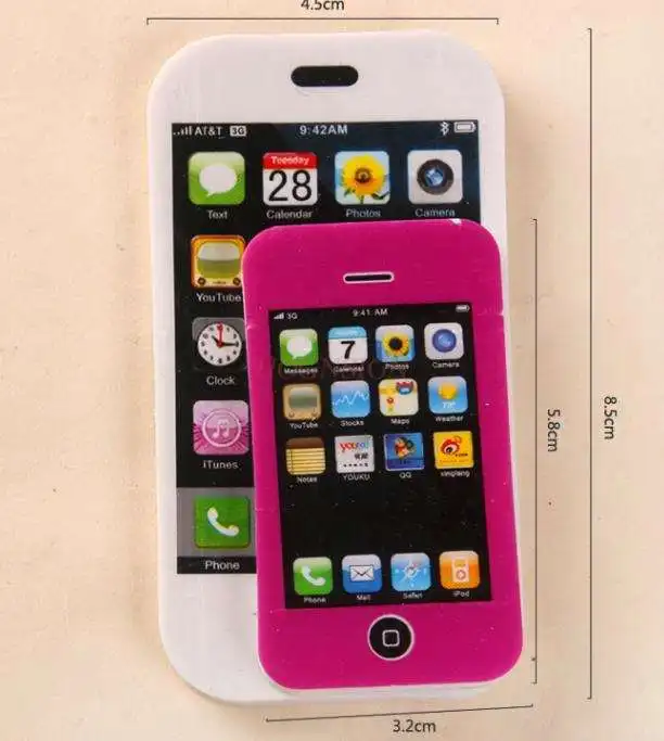 

1pcs Cartoon cute eraser iphone iphone creative like leather primary school supplies