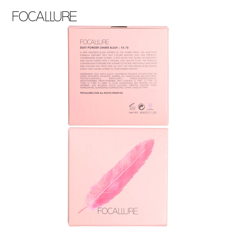 FOCALLURE Brand Face Blush Palette Natural Pink Cheek Waterproof Long Lasting Silky Orange Powder Professional Blush Maquiagem
