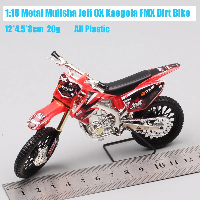 1/18 весы мини металлическая mulisha Jeff OX Kaegola FMX Dirt bike фигурка honda kawasaki мотокросса литая игрушка модель