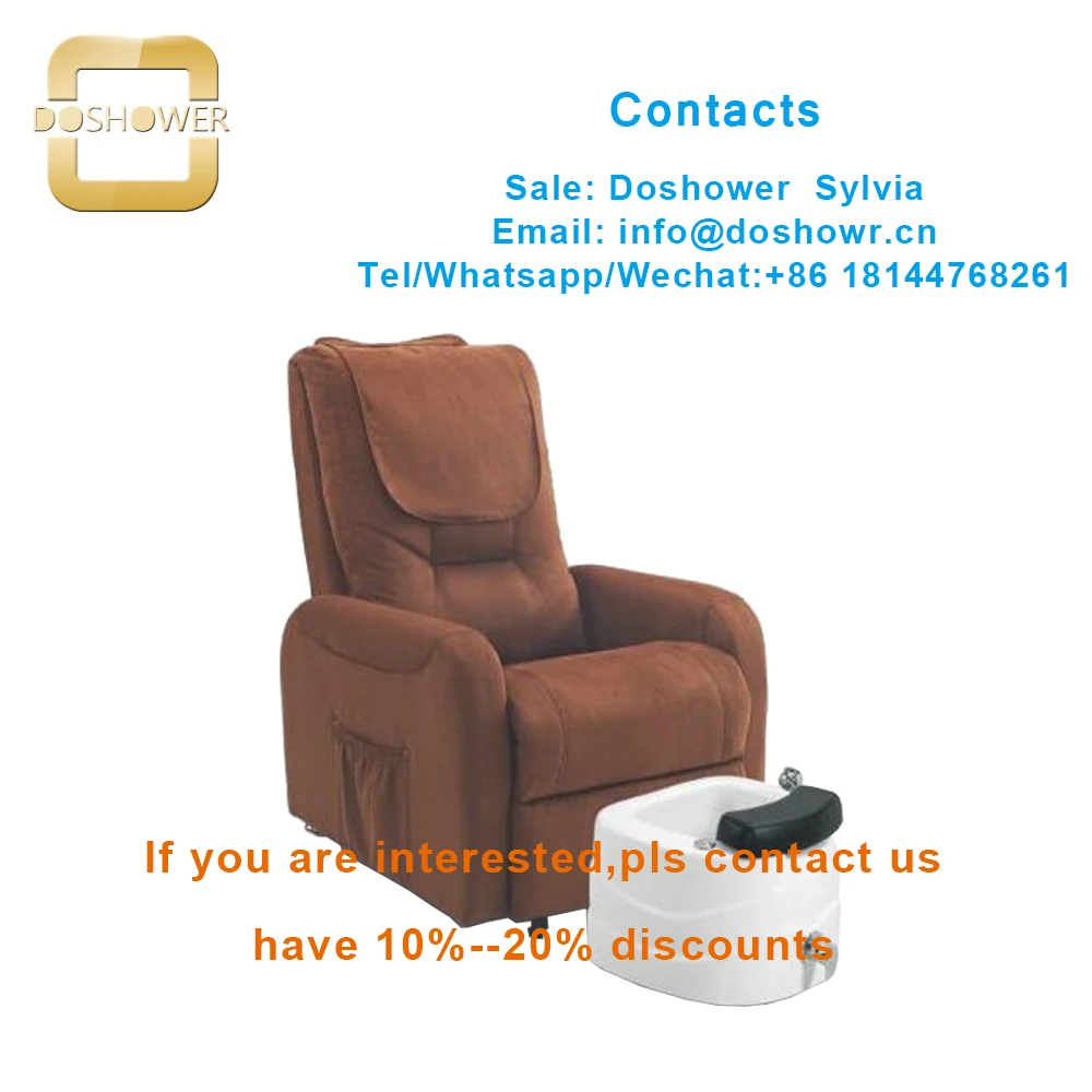 Doshower DS-W19123 pedicure chair with bowl with pedicure spa recliner sofa chair for nail salon manicure table with vent