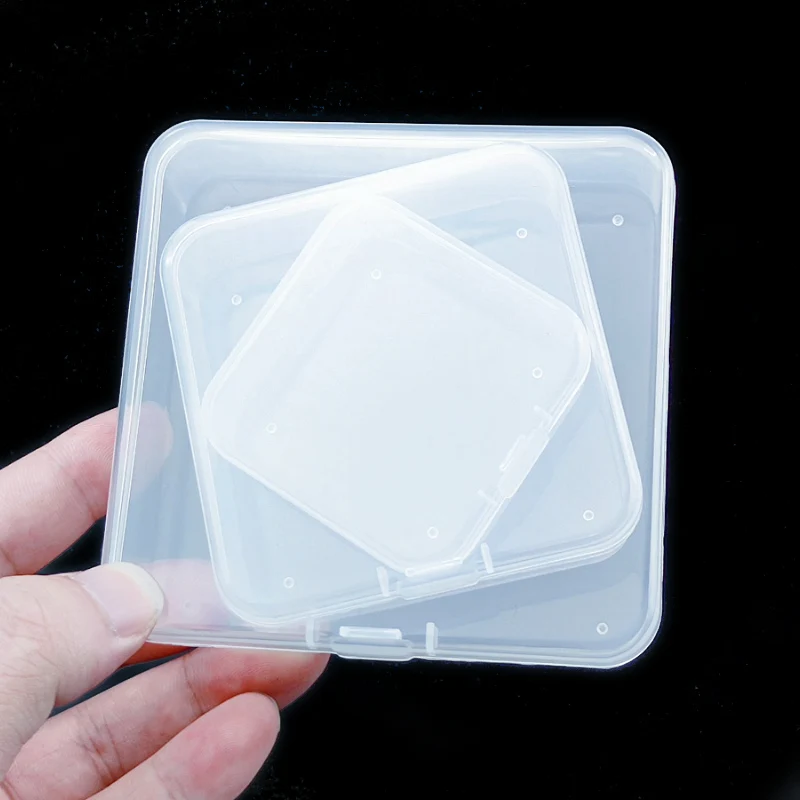 5/7/9CM Plastic Square 1 Grid Transparent Storage Box Earring Ring Jewelry Beads Kits Set Case Container Display DIY Accessories