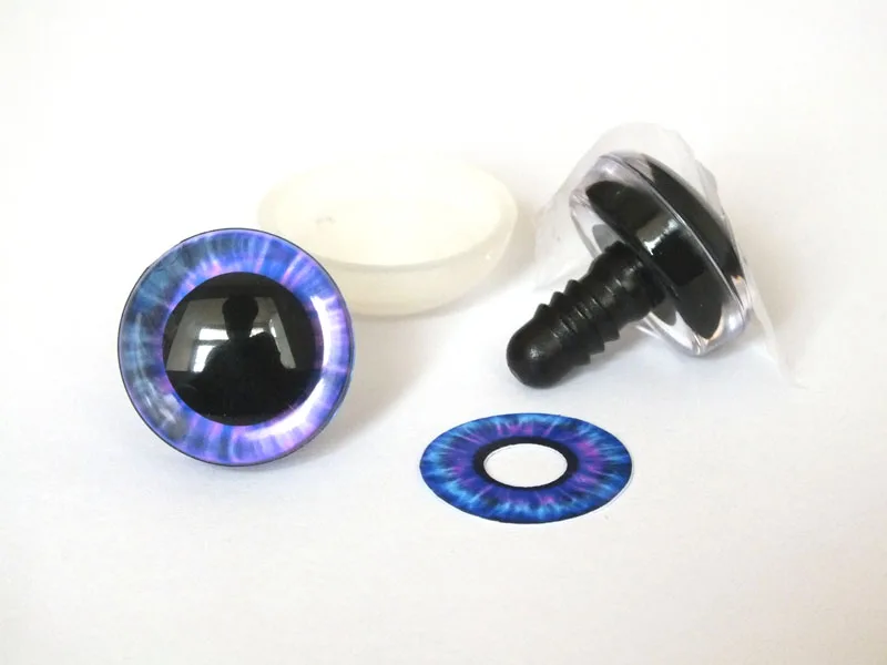 20pcs 14-40mm round plastic clear toy safety eyes + glitter sheet + hard washer for plush doll findings-size option