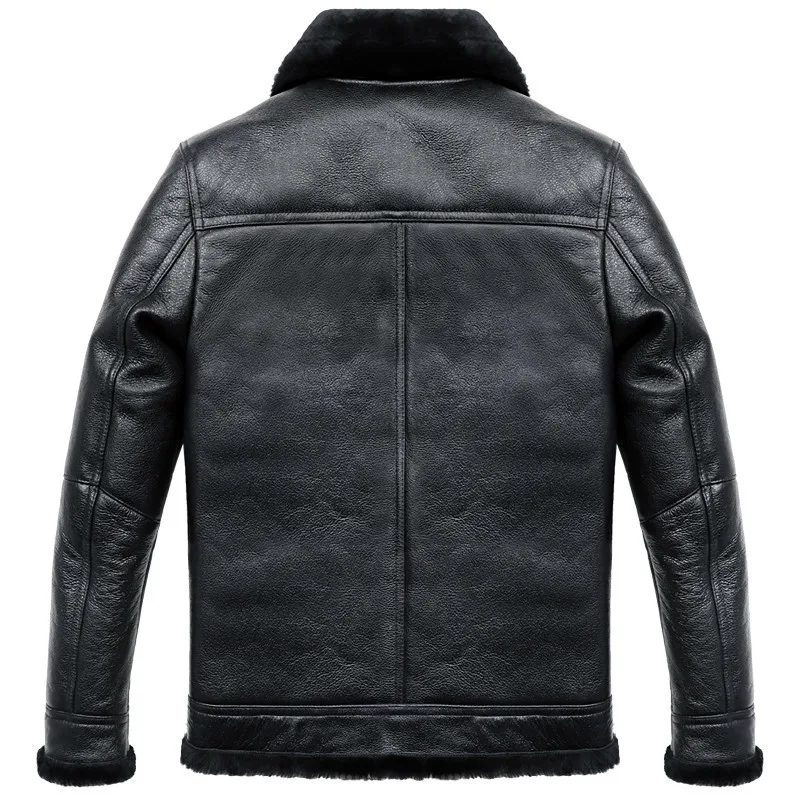 Genuine Leather Jacket Men Winter Sheep Shearling Coat 2020 Thick Warm Wool Liner Real Sheepskin Coats Hiver M811 | Мужская одежда
