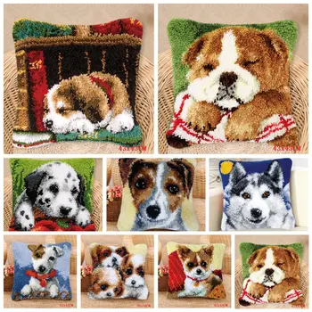

Latch Hook Dogs Needle For Carpet Embroidery Pillow Foamiran Needlework Set Smyrna Cushion Button Package Latch Hook rug kits
