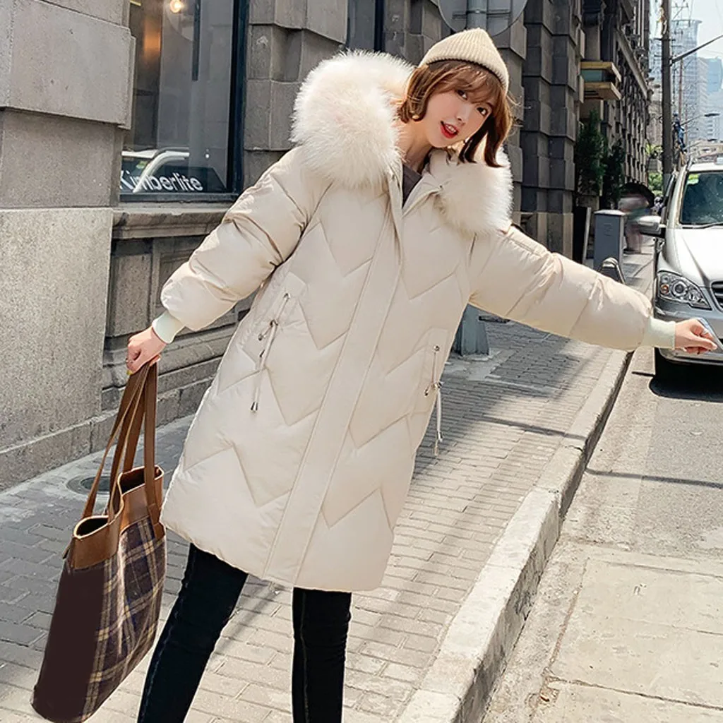 Abrigos mujer invierno зимнее пальто женское повседневное свободное плотное пальто с длинным рукавом зимняя куртка хлопковая одежда chaqueta mujer