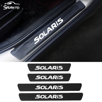 

4pcs Car Protector Door Sill Sticker For Hyundai Solaris Accent 2010-2019 Accessories Auto Door threshold Plate Guards Stickers