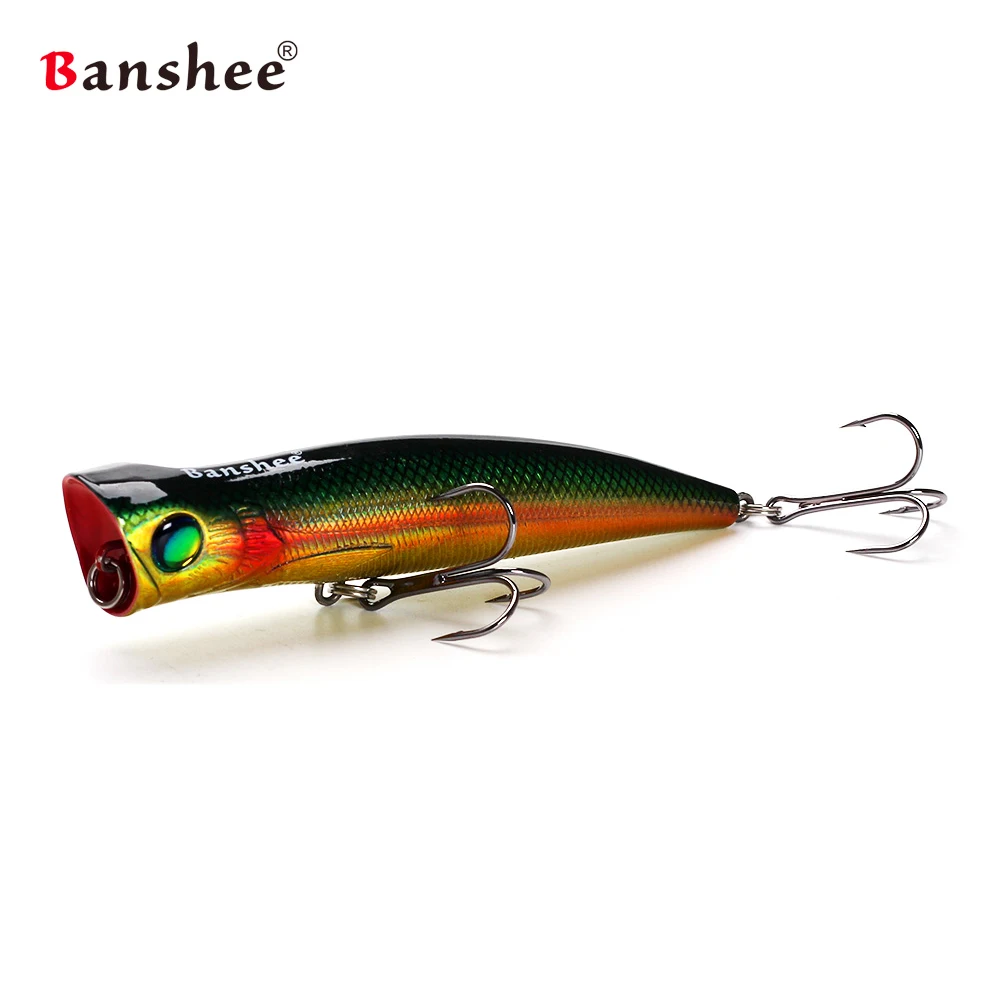 Banshee Popper For Fishing Lure Topwater Rattling Baits Hard Wopper Poppers  Pike Perch Bass Artificial Floating Wobblers 84mm 8g