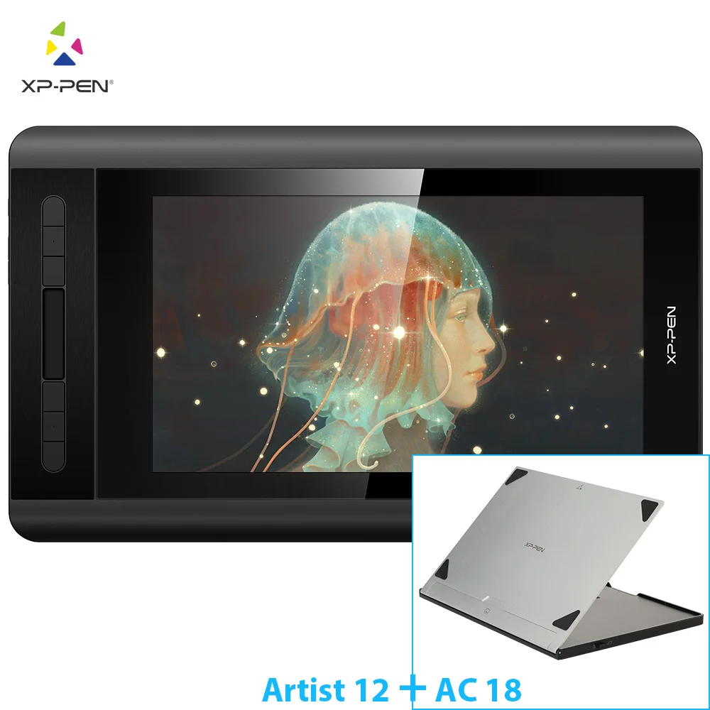 XP-Pen Artist 12 Графический планшет для рисования планшеты монитор со встроенным дисплеем, настраиваемыми клавишами и тач-б - Цвет: Artist12 and Stand