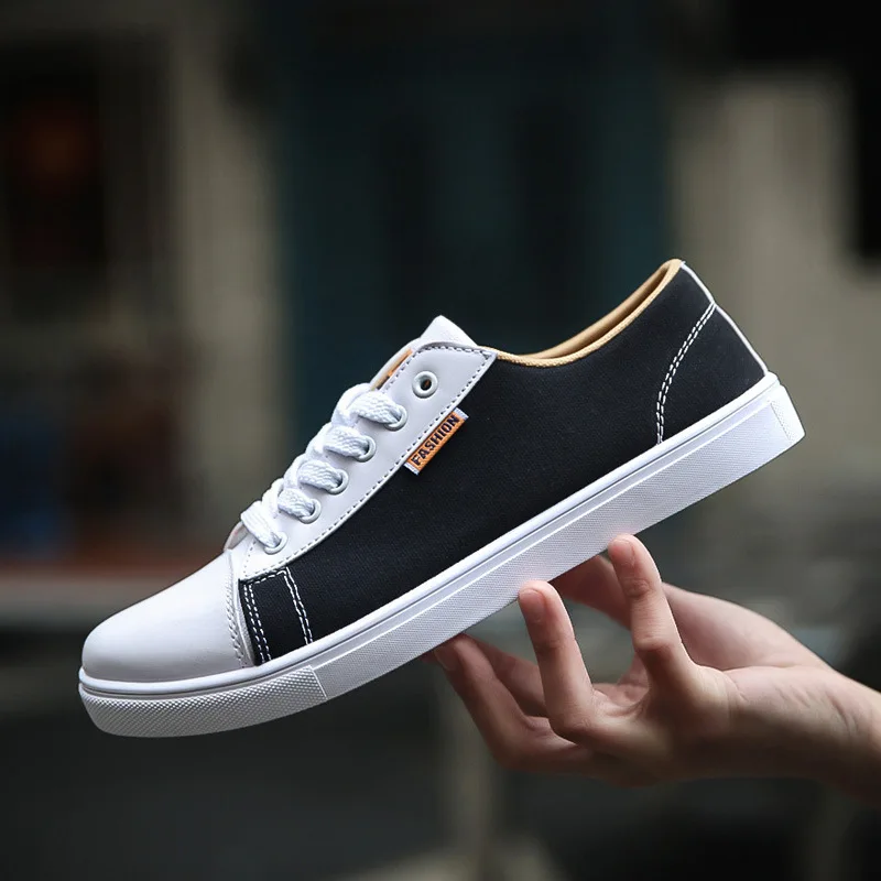

Autumn And Winter New Style Lace-up Canvas Shoes Students Korean-style Contrast Color Horizontal Different Color Mandarin Duck Y