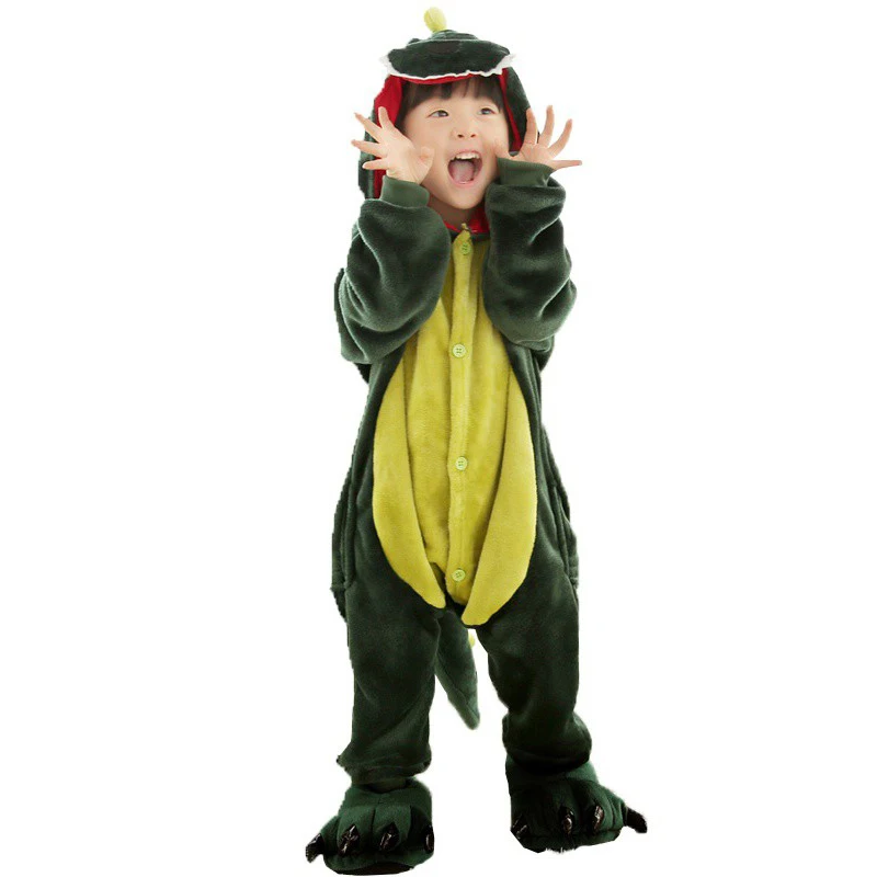 Kids Dinosaur Costume Animal 3-8 Years Old Sleepwear Children Onesie Pajamas for Boys Girls