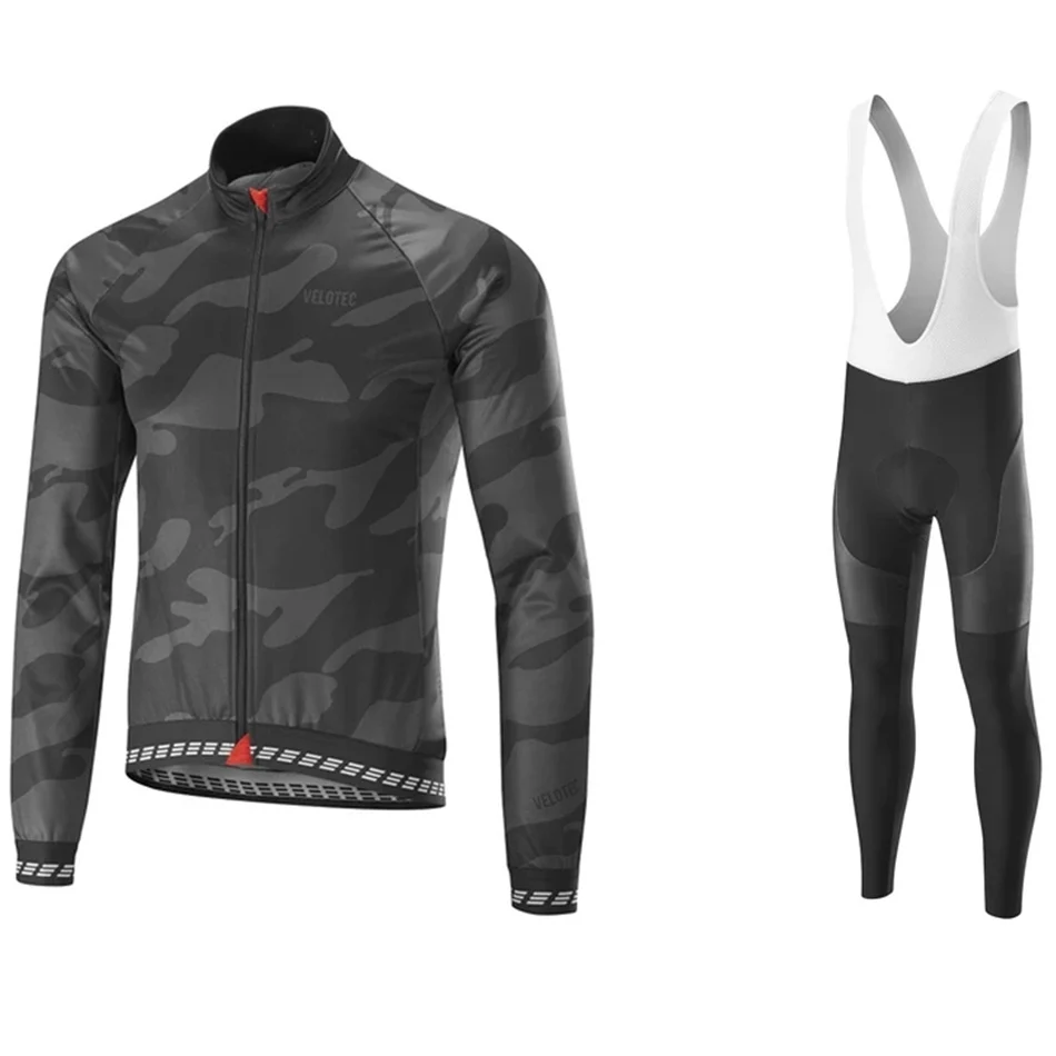 

2019 velotec winter me's long-sleeves sets cycling jersey bike clothing thermal-fleece-wear roupa ciclismo bicycle clothing