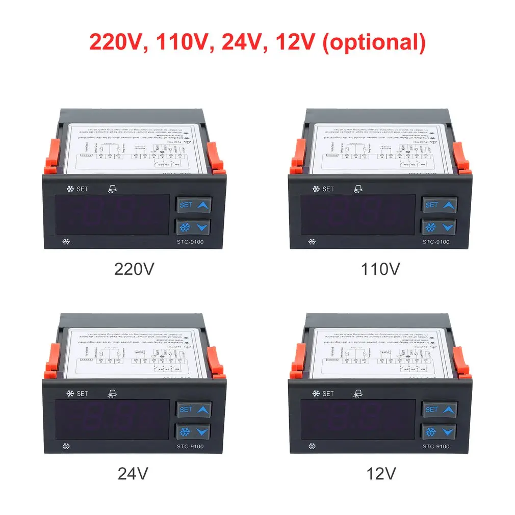 STC-9100 регулятор температуры для холодного хранения морозильник контроль температуры Лер охлаждения Мороз сигнализация двойной датчик распродажа