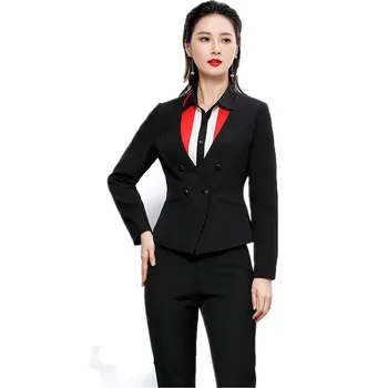 

Custom ladies temperament suit two-piece suit (jacket + pants) ladies business fashion formal business wear