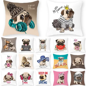 

1Pcs Cute Dog Animal Pattern Polyester Cushion Cover Decorative Throw Pillow Home Sofa Seat Car Decoration Pillowcase 40599