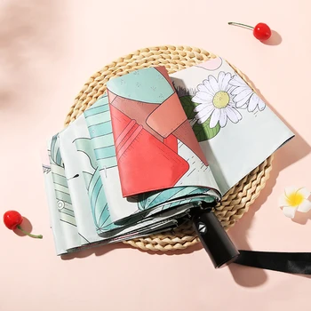 

Cute Cartoon Umbrella Folding Automatic Portable Sun Windproof Women Kids Summer Umbrella Paraguas Mujer Gear Umbrellas DB60YS