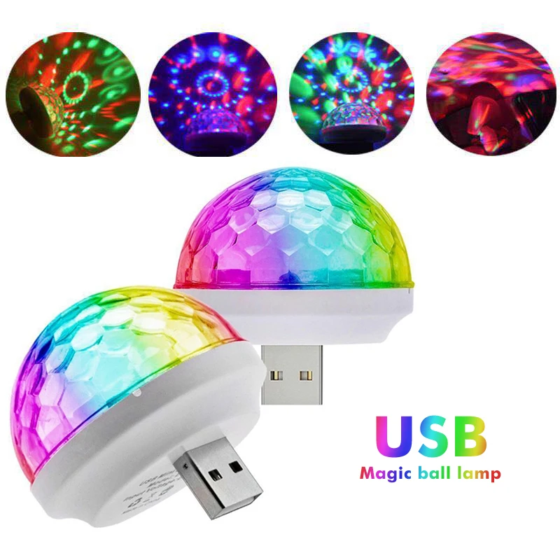 Мини USB СВЕТОДИОДНЫЙ диско этапа светильник Портативный Семья вечерние