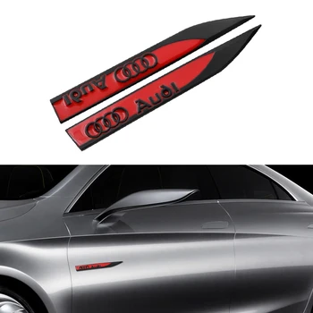 

Fashion durable Car Badge Decal Blade Shape Sticker Fender Side Metal logo For audi a3 a4 a5 a6 a7 a8 Q3 Q4 Q5 Q6 Q7 b8 b6 c6 8p