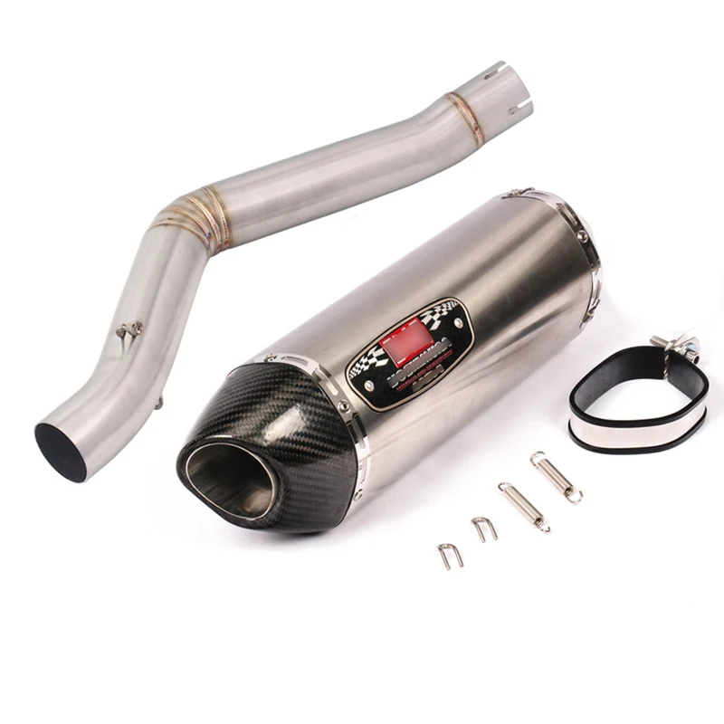 Для Benelli Leoncino 500 800 trail выхлопная труба мотоцикла Mid Pipe slip on 51 мм Escape No Db Killer Cans 420 мм