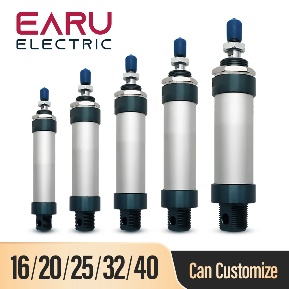 Pneumático Cilindros Duplo Cilindro de ar Comprimido Mal Mini Furo 16 20 25 32 mm 40 mm Curso 25 50 75 100 200 Única Alavanca ar