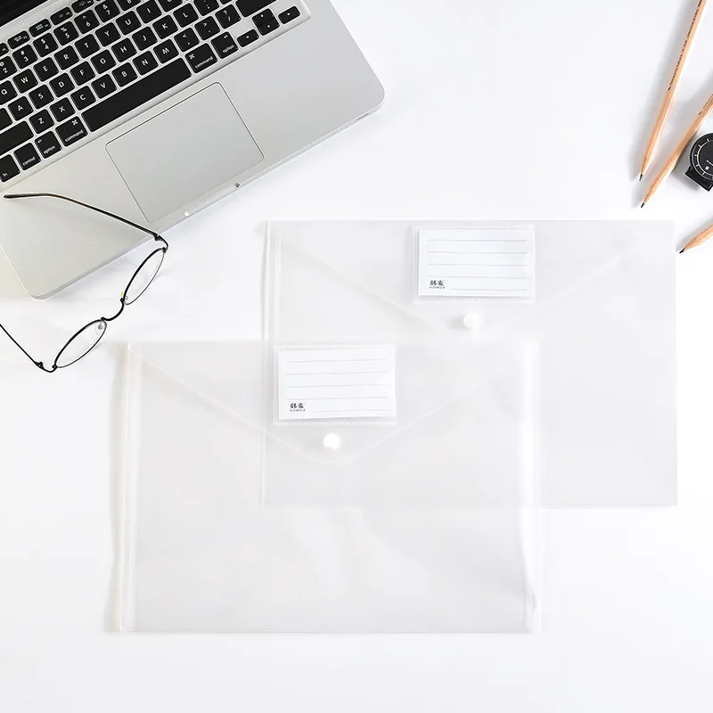 

Office Supplies A4 Transparent PVC Envelope Plastic File Bag Simple Transparent Pencil Case Students Stationery Paper Bag