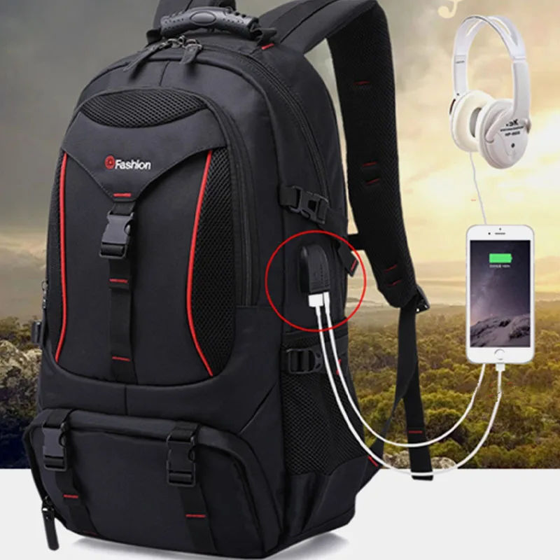 

Waterproof travel Hiking Backpacks for Men Male Unisex Sport Bag Pack USB Outdoor Mountaineering Climbing Camping Bag