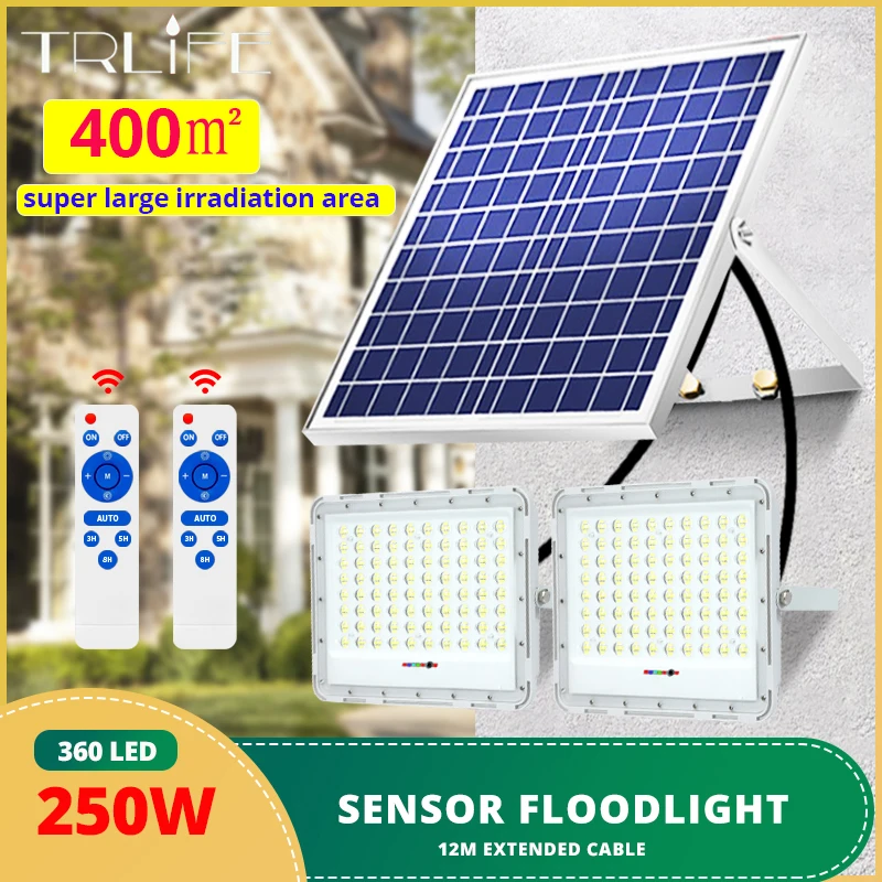 Details about   250W Solar Light LED Street Floodlight Garden Spotlight Remote Control 