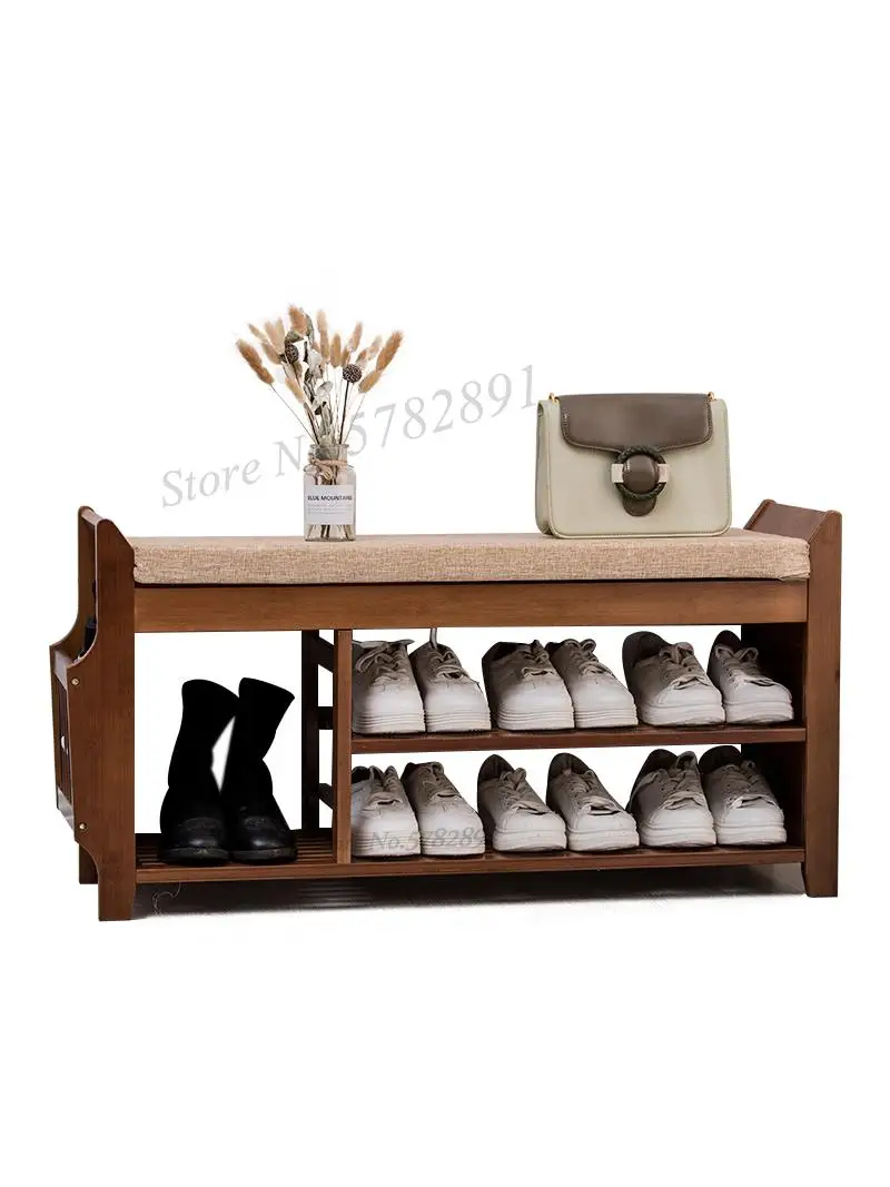 storage bench with shoe rack on Shoe Change Stool Home Entrance Seatable Shoe Bench Storage Stool Solid Wood Shoe Rack Cabinet Aliexpress
