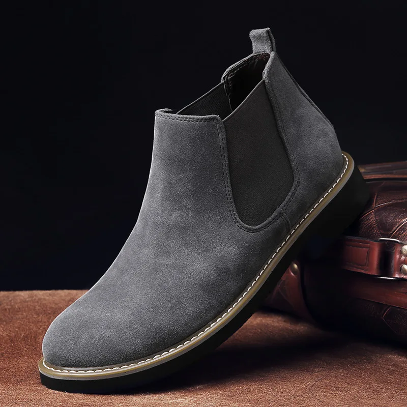 

Autumn Martin Boots Men's Boots Breathable Genuine Leather Suede Desert Boots Chelsea Boots Men Snowfield Short Boots High Shoes