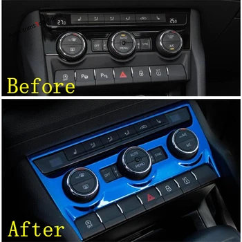 

Yimaautotrims Center Air Conditioning Switch Control Cover Trim Fit For Skoda Kodiaq 2017 - 2020 Silver / Blue / Black Brushed
