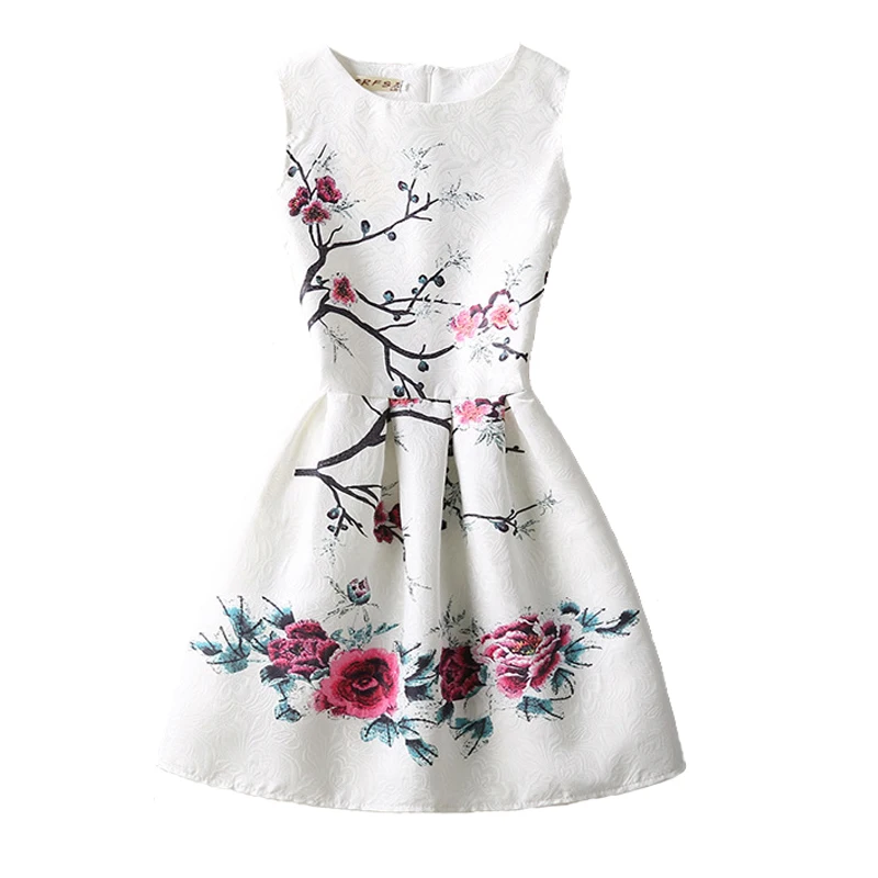 Платье для маленьких девочек; платье-пачка без рукавов с цветочным принтом и бабочкой для девочек-подростков; платья принцессы; праздничная одежда на день рождения