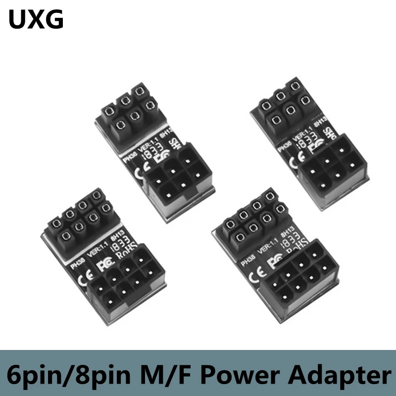 180 градусов под углом ATX Female 6Pin 8pin к Male 6pin адаптер питания для настольных ПК