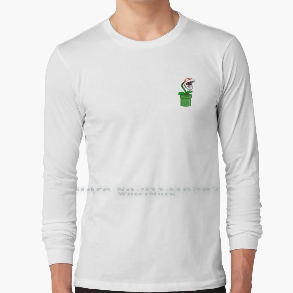 Piranha Plant Maglietta A Maniche Lunghe Super Kart Piranha Plant Piranha Plant Tube Monster Neat Hurt Bite Eat Gaming Games