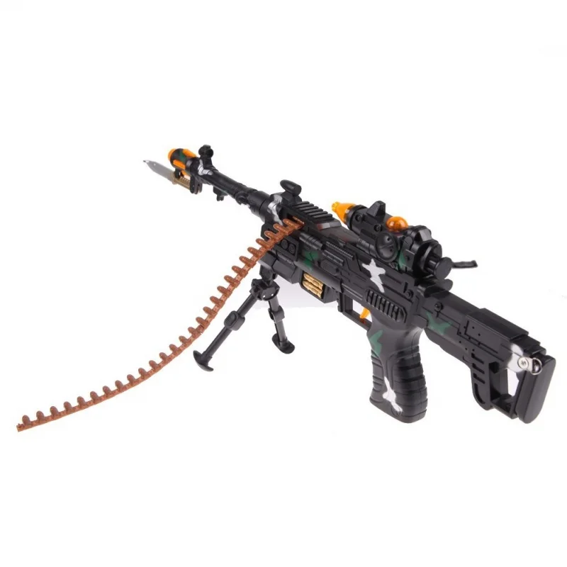 Hot-NEW TOY KIDS MILITARY ASSAULT MACHINE GUNS WITH SOUND FLASHING LIGHTS GIFT