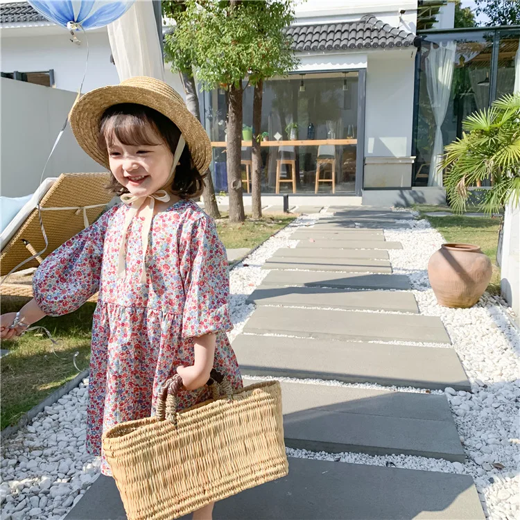 

2020 Spring New Arrival Girls Fashion Floral Dress Girls Long Sleeve Dresses Girl Dress Princess Dress