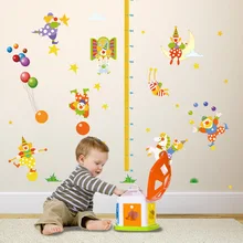 SK9106 наклейки клоун наклейки для измерения роста Съемная детская комната настенное украшение, настенное украшение Наклейки