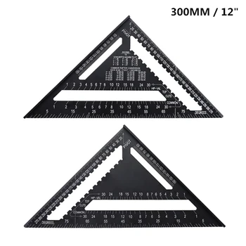 

FAST SHIP! Angle Ruler 12 Inch Metric Aluminum Alloy Triangular Measuring Ruler Woodwork Speed Square Triangle Angle Protractor